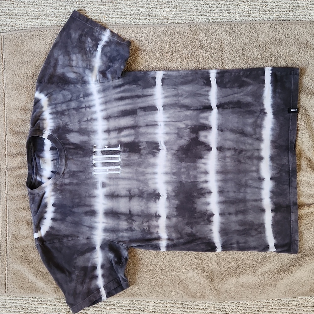 HUF Worldwide Black/White Tie Dye Tee Size M